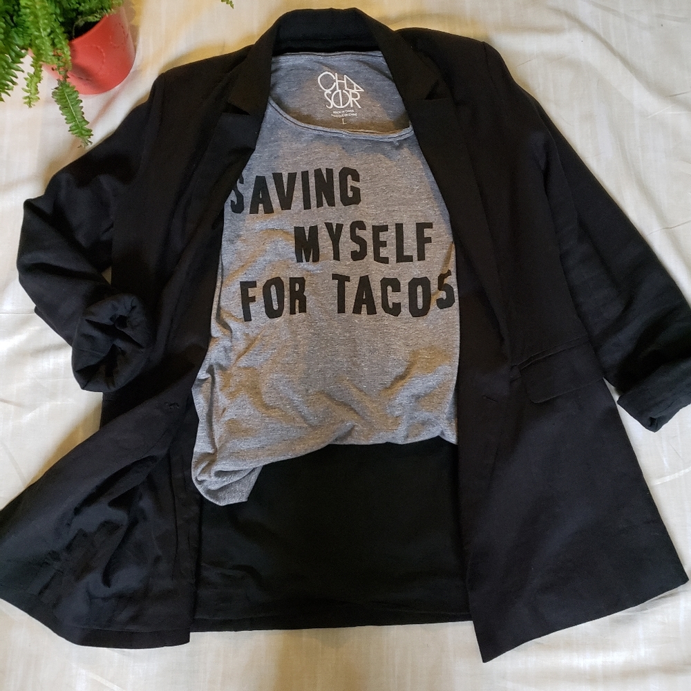 Chaser Gray Graphic Tee "Saving Myself for Tacos"